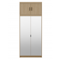 Dwudrzwiowa szafa z nadstawką lustrem 90 cm TRINO dąb olejowany